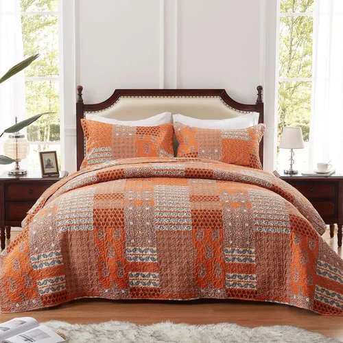 Vista 2 de LEAONME Juego de edredón de 3 piezas tamaño matrimonial/queen, juego de ropa de cama ligero de microfibra para todas las estaciones