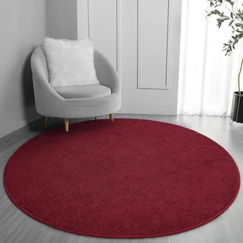 Vista 9 de FlyDOIT Alfombras redondas para dormitorio, sala de estar, 4 x 4, color negro, súper suaves, cómodas, gruesas, de espuma viscoelástica, alfombra