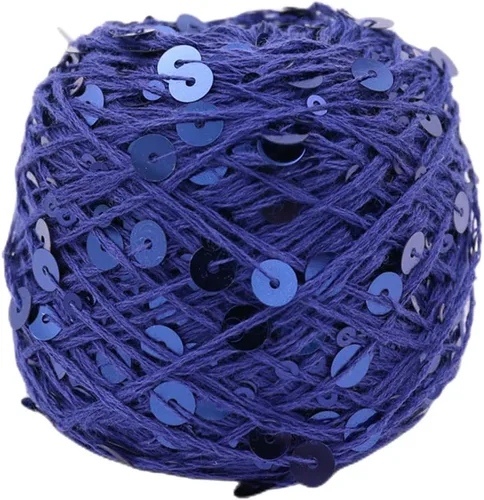 Vista 8 de Hilo de algodón de lentejuelas brillantes de 153 yardas, hilo brillante de ganchillo para diadema, gorro, tejer, suéter, tejido, puntada de Beige