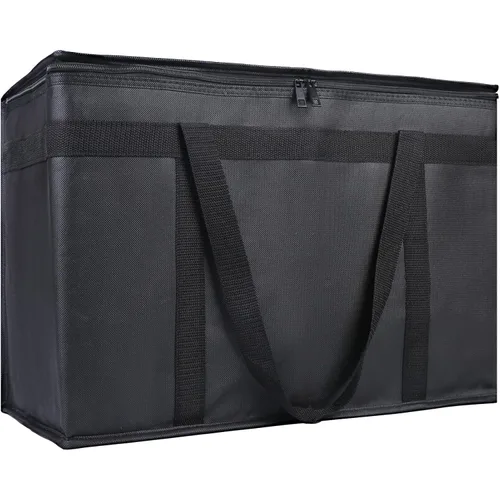 Vista 31 de Bodaon Paquete de 2 bolsas de comestibles reutilizables aisladas de servicio pesado, bolsa térmica, extra grande para alimentos congelados
