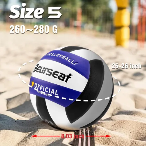Vista 3 de Voleibol, voleibol, tamaño oficial 5 pelota de voleibol de playa, voleibol suave al tacto, para interiores y exteriores