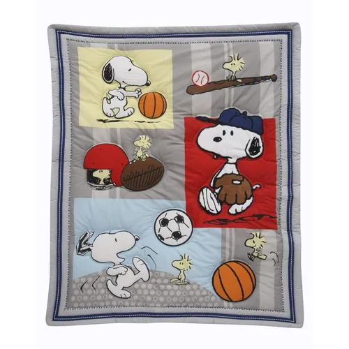 Vista 2 de Bedtime Originals Snoopy - Juego de ropa de cama (3 piezas), color azul