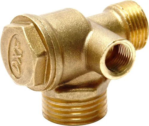Vista 11 de Othmro Válvula de retención de compresor de aire de latón de 3 vías 0.63x0.55x0.39 pulgadas macho roscado accesorio neumático compresor de aire