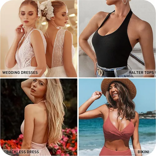 Vista 5 de SEFINEL Sticky Push Up Strapless Bra for Women Invisible Self Adhesive Bra for Backless Dress Reusable Nipple Cover