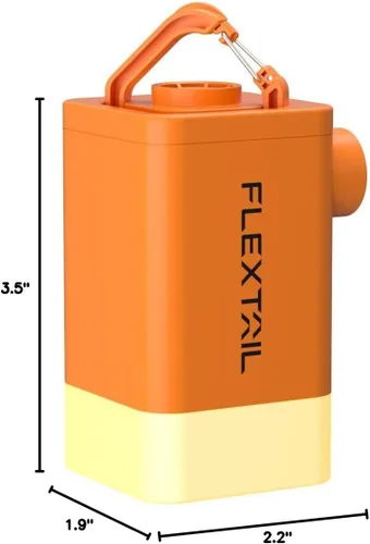 Vista 8 de FLEXTAILGEAR Bomba de aire de 4.5 kpa para inflables, bomba de colchón de aire portátil con luz LED, batería recargable de 4800 mAh