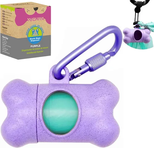 Vista 25 de Dispensador de bolsas de recogida de caca de perro con 1 rollo de color aleatorio, bolsas de residuos para perros a prueba de fugas y perfumadas