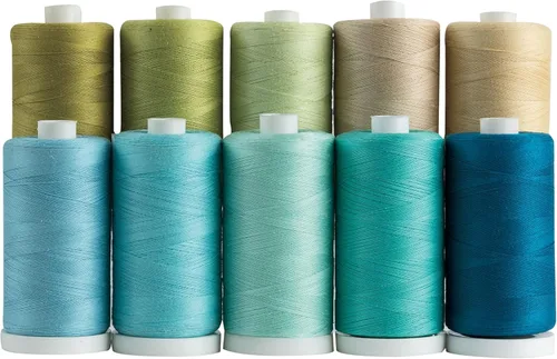 Vista 10 de Connecting Threads Juego de hilos 100% algodón - Carretes de 1200 yardas (juego de 10 - Bejeweled)