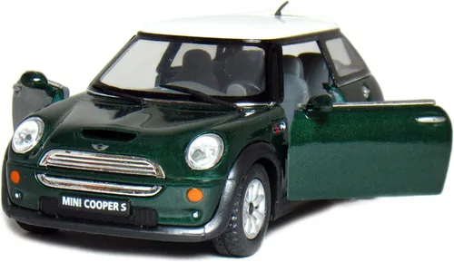Vista 3 de KiNSMART - Mini Cooper S 5 "escala 1:28 modelo de metal fundido a presión coche de juguete (verde)