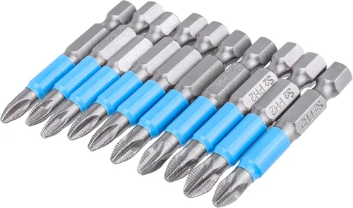 Vista 2 de Yakamoz Phillips Bits #2 Juego de puntas de destornillador magnético de 1/4 de pulgada, vástago hexagonal, cabeza cruzada, Ph2, puntas