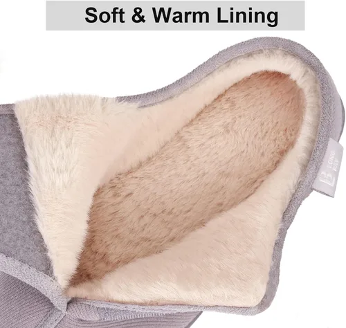 Vista 3 de LongBay Womens Furry Memory Foam Diabetic Slippers Comfy Cozy Arthritis Edema House Shoes