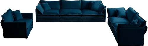Modern 3 Piece Sectional Sofa Set, Extra Deep Seat Modular Cloud Couch, Oversized L Shaped Couch with Loveseat and Single Sofa for Living Room,