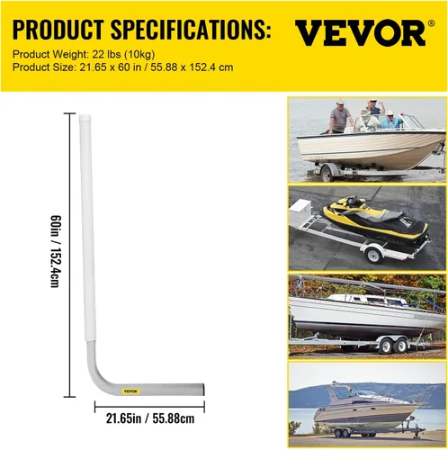 Vista 7 de VEVOR Guía de remolque de barco, postes de guía de remolque de diseño ajustable de 60 pulgadas