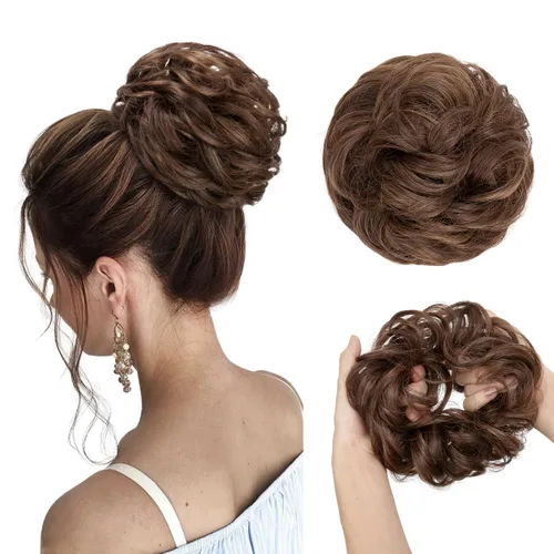 Vista 40 de CJL HAIR Extensiones de cabello ondulado y rizado de tamaño grande para mujer, extensiones de cabello sintético para cola de caballo de caballo