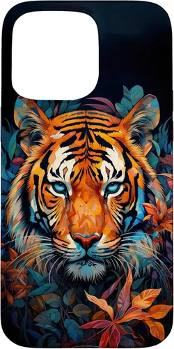 Vista 30 de Funda para iPhone 13 Acuarela Cara de Tigre Animal Salvaje Gato Grande