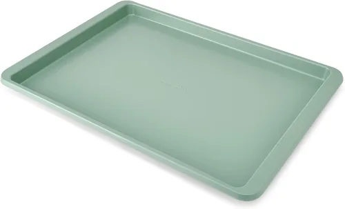 Vista 22 de KitchenAid Bandeja para hornear de acero aluminizado antiadherente de ingeniería suiza, apta para lavavajillas, Agave, 9x13 pulgadas