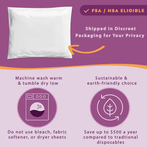 Vista 9 de Wearever Paquete de 6 bragas para incontinencia de algodón blanco para mujer, de absorción regular (0.5 tazas) 4X