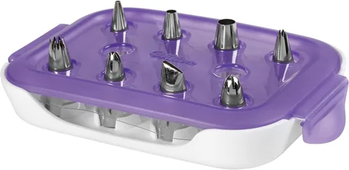 Juego de puntas para glaseado Wilton para decoración de pasteles y cupcakes, 9 piezas con estuche de transporte