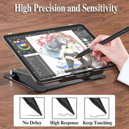 Vista 6 de Lápiz óptico activo para pantallas táctiles, bolígrafo recargable para tableta, punta POM, lápiz magnético para iPad, Pro, Air, Mini, iPhone y otros