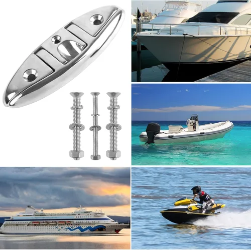 Vista 7 de Folding Boat Cleats 5 inch and 6 inch (2 Sizes), 316 Stainless Steel Flip Up Dock Cleat for Deck and Boat, Dock Cleats Boat Dock Cleats Folding