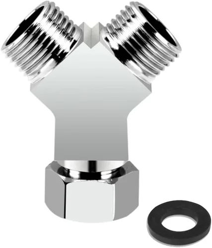 Vista 24 de Adaptador desviador de agua, 4 vías X1, conector de manguera G1/2", latón cromado, plata