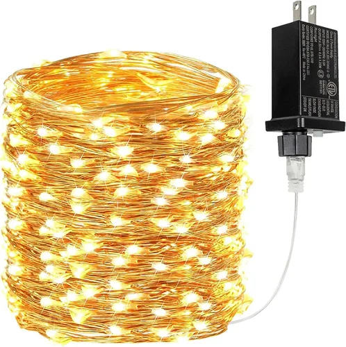 Vista 15 de Guirnalda de luces LED enchufables de 33 pies, impermeable, para exteriores e interiores, 8 modos con temporizador, luz de Navidad, decoración