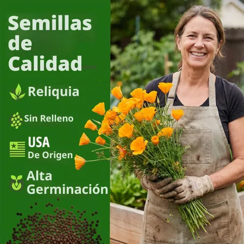 Vista 6 de HOME GROWN Golden West Poppy 6000 Semillas de flor Eschscholzia californica