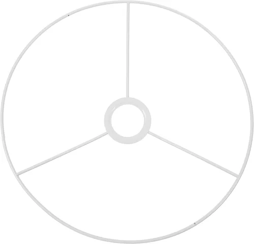 Uonlytech Lámpara de anillo de metal para bricolaje, pantalla de alambre, marco de soporte, anillo de luz de hierro, cubierta redonda, soporte de