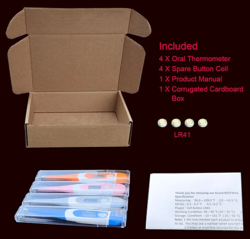 Vista 7 de Termómetro Oral, Termómetro Digital para Fiebre (A, Paquete de 4)