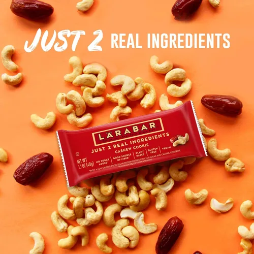 Vista 3 de Larabar Galletas de anacardo, barras de frutas y nueces, sin gluten y veganas, 10.2 onzas, 6