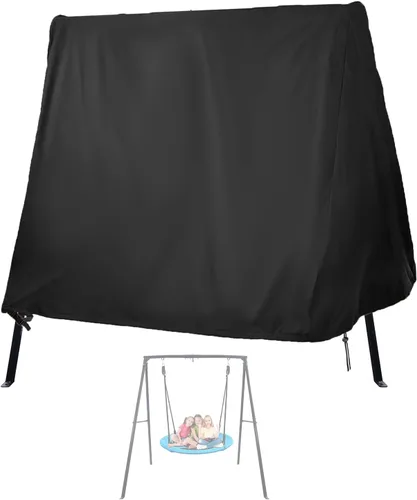Vista 10 de Kasla Funda para columpio al aire libre, impermeable y resistente, cubierta para patio, juego de columpios con marco A, hamaca y soporte de columpio