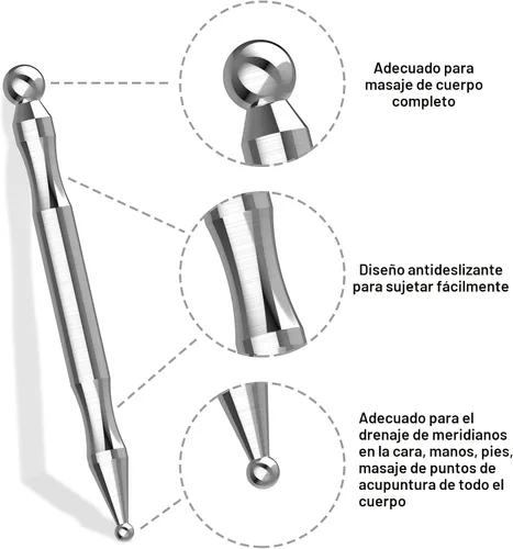 Vista 3 de Lapices De Acupuntura, Herramientas De Reflexología Facial De Acero Inoxidable, Herramienta De Masaje De Punto De Activación, Herramienta De Masaje