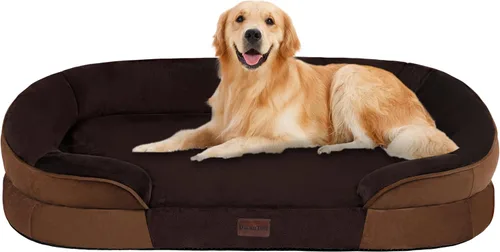 Vista 27 de Dwanton - Cama ortopédica para perros medianos con espuma de gel de memoria, sofá impermeable para perros, cama lavable para mascotas con cojín