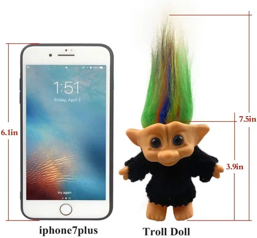 Vista 5 de Muñecas retro de trol, lindas muñecas vintage de Troll cromáticas adorables para colecciones, proyectos escolares, artes y manualidades, recuerdos