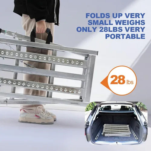 Vista 3 de Plataforma de andamio ajustable con capacidad de carga de 600 lb, escalera de acero, plataforma de trabajo plegable portátil para limpieza de RV