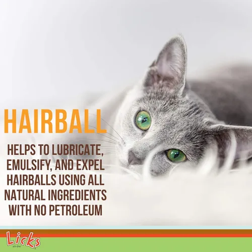 Vista 4 de Licks - Remedio para bolas de pelo para gatos - Tratamiento de bola de pelo para gatos que contiene aceite de semilla de lino, aceite de hígado