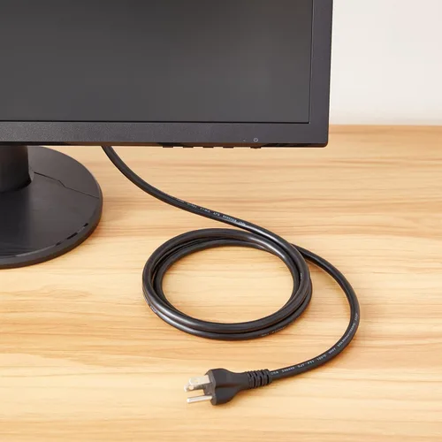Vista 7 de Amazon Basics, Cable de alimentación para PC, 6 pies, paquete de 5, cable de alimentación AC para monitor, computadora, TV, 3 clavijas, 18 AWG, 125