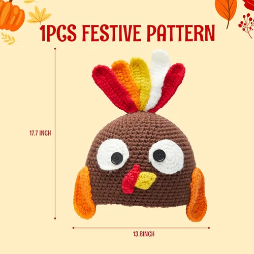 Vista 6 de JOYIN Gorro de pavo con orejeras - Accesorio de fotografía para bebés pequeños, carnaval cosplay