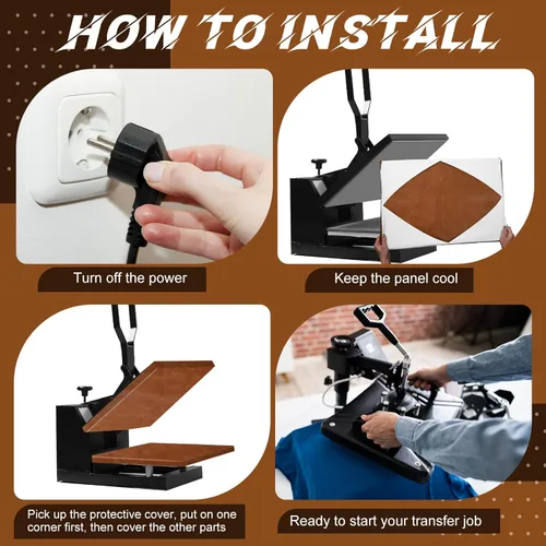 Vista 2 de Juego de 2 fundas de envoltura para placa de prensa de calor, 16 x 24 pulgadas, resistentes al calor, reutilizables, para máquina de prensa