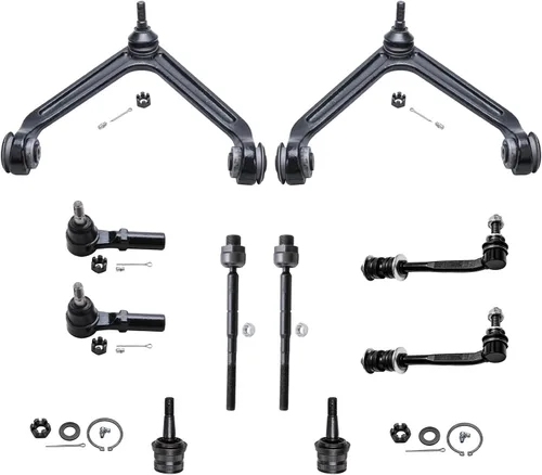 Vista 45 de Detroit Axle - Kit de suspensión frontal de 10 piezas para Jeep 2002-2004 Liberty, 2 brazos de control superiores con rótula 2 rótulas inferiores, 4
