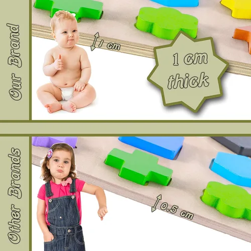 Vista 9 de Rompecabezas educativo de madera magnética - Aprende colores y juguete de reconocimiento de formas - Juego preescolar para niños pequeños