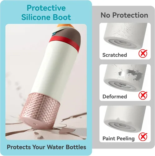 Vista 6 de Silicone Boot for Owala Water Bottle 24oz 32oz 40oz, Anti-Slip Protective Sleeve Bottom Bumper Protector for FreeSip, Twist, and Flip Stainless