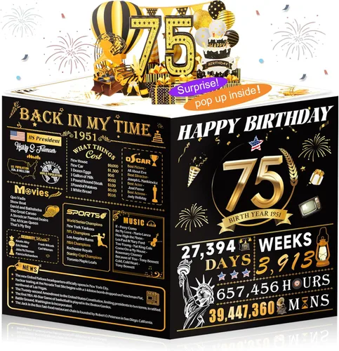 Vista 9 de Tarjetas de cumpleaños 90 para mujeres y hombres, ideas de regalo de cumpleaños 3D emergentes para abuela, mamá, papá, divertidas decoraciones