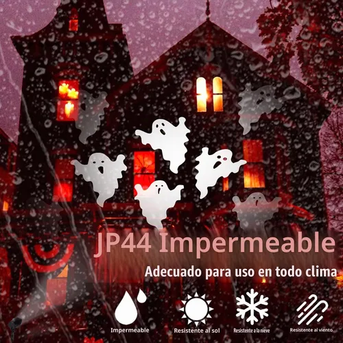 Vista 7 de EAMBRITE - Proyector de luces de Halloween, proyector de fantasmas giratorio para decoración de Halloween al aire libre, proyector de fantasmas