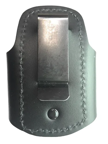 Vista 4 de Negro – El soporte original de cuero para estetoscopio Hecho a mano en Maine Clip de cadera resistente No más transporte en el cuello