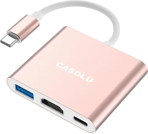 Vista 8 de Adaptador USB C a HDMI, concentrador USB 4K con carga PD de 100 W, puerto USB-A 3.0, adaptador multipuerto para iPhone 17/16/15, MacBook