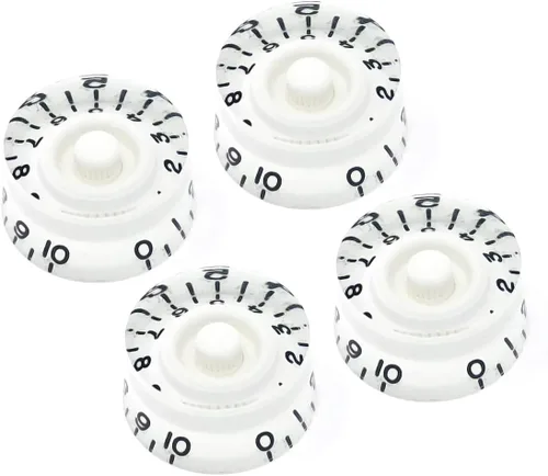 Vista 5 de Pomos de velocidad ámbar compatibles con guitarra eléctrica Gibson Les Paul SG (juego de 4) se adapta a 24 ollas empotrables de eje dividido