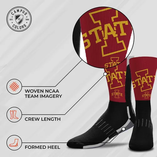 Vista 5 de For Bare Feet NCAA Adult State and University Crew Socks - Polyester blend - Unisex - High-performance socks provide