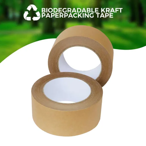 Vista 7 de 6 rollos (2 pulgadas x 55 yardas) cinta de embalaje de papel kraft resistente – Cinta de embalaje marrón de primera calidad que es ecológica
