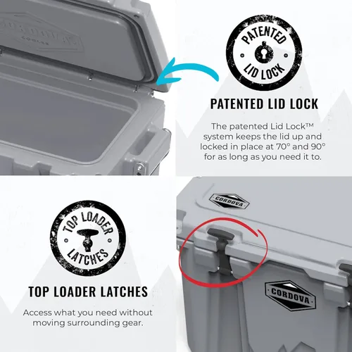 Vista 4 de Cordova Outdoors Basecamp Class Enfriador duro - Cofre de hielo aislado y rotomoldeado