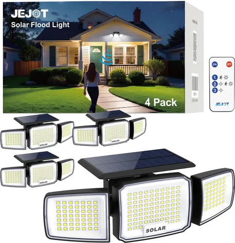 Vista 15 de Paquete de 6 luces solares con sensor de movimiento para exteriores, impermeables, 270° de ángulo amplio, 3 modos, luces solares de pared, luces